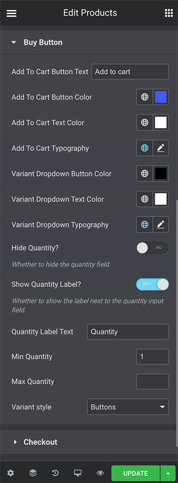 ShopWP Pro Elementor Module Checkout Settings